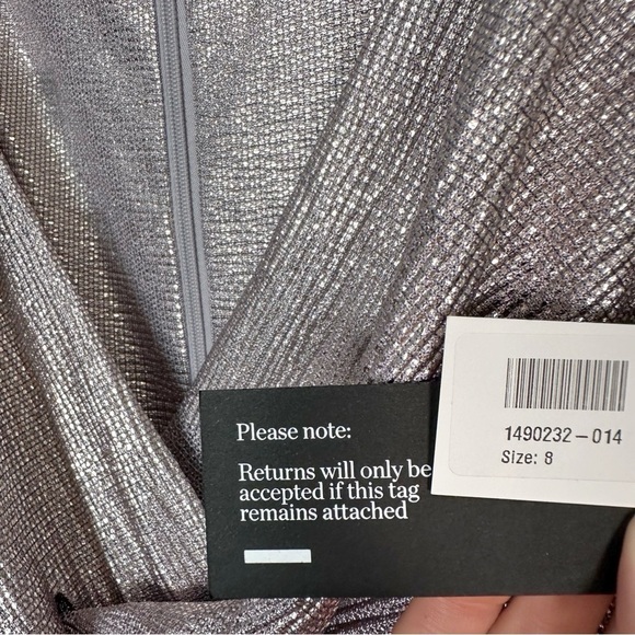NEW Talbot Runhof Metallic Sheen Sleeveless Dress Gown in Misty Lilac Size 8 - Picture 10 of 16